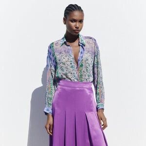 NWT Zara Patchwork Printed Shirt